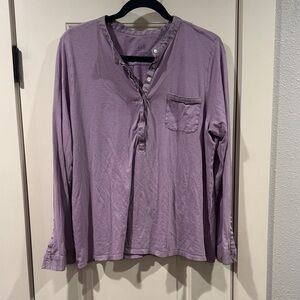 Women’s silk trimmed J. Jill Purple Henley Shirt